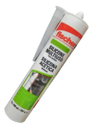 Silicona Acética Transparente Fischer 260ml X12un + Kit