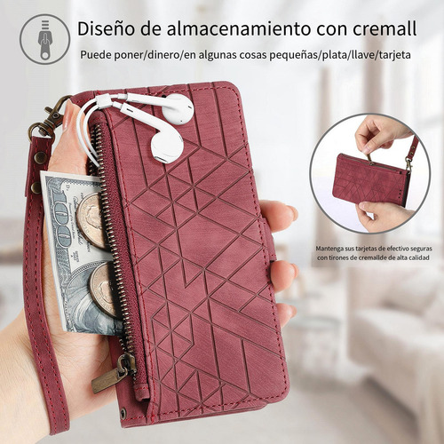 Funda Para Samsung Galaxy A05/a05s/a12 5g, Pulsera De Piel Con Cremallera, A Prueba De Golpes, Funda Protectora