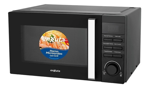 Microondas Grill Enxuta Moenx0323dgn Negro 23 Litros Amv