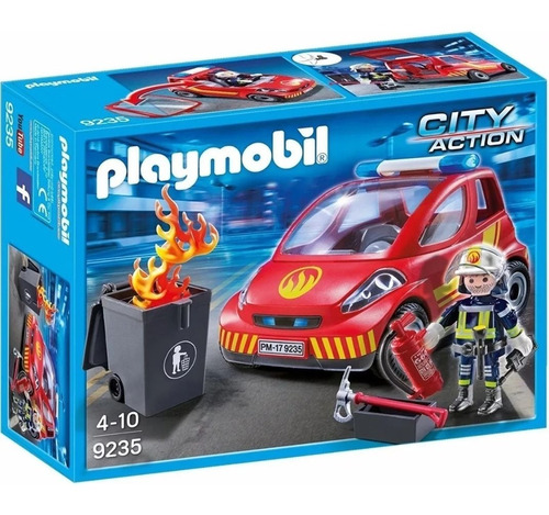 Brinquedo Playmobil City Action Bombeiro Com Carro 9235