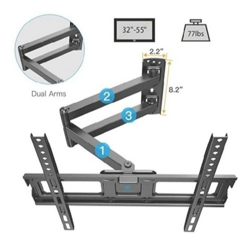 Base Para Tv De Brazo De 32 Hasta 55 Pulgadas Resistente 