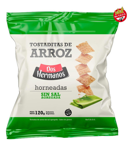 Pack X 6 Tostadas Dos Hermanos Sin Sal X120 Grs.