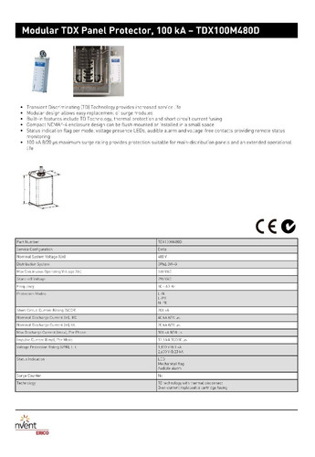 Supresor De Picos De Voltaje Tdx100m480d Critec Erico