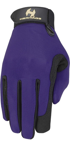 Guante Heritage De Equitacion Tela Color Morado