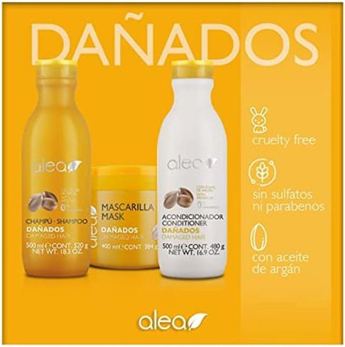 Alea Shampoo Para Cabelos Danificados Com Óleo De Argan 18,3