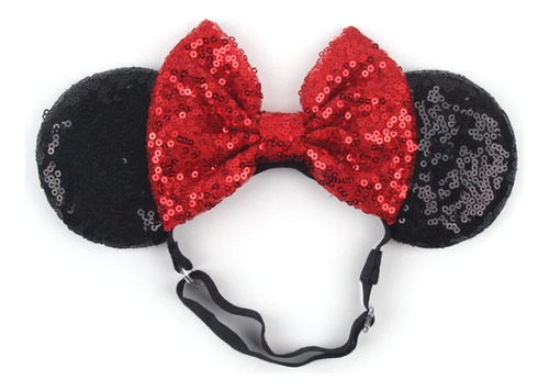 Diadema Orejas Moño Minie Mouse Mickey Niñas Rojo Negro