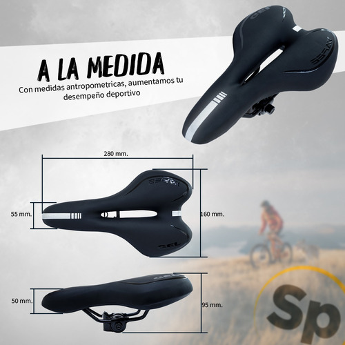 Imagen 3 de 10 de Asiento Para Bicicleta De Montaña Negro Con Gris Vazher