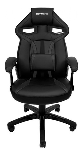 Imagem 1 de 4 de Cadeira de escritório Mymax MX1 gamer ergonômica  preta com estofado de couro