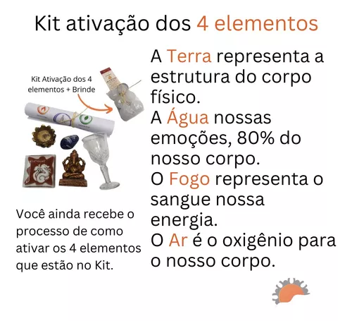 Kit de Meditação com os 5 Elementos (fogo, ar, terra, água e éter)