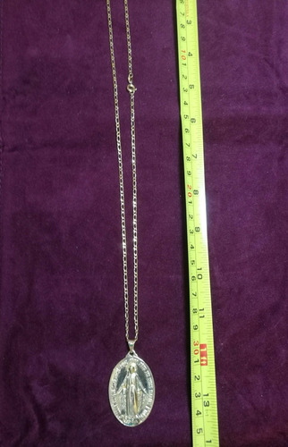 Imagen 9 de 9 de Cadena Baño De Oro 10k Con Virgen Prenda Collar