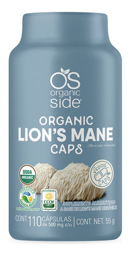 Suplemento Organic Lions Mane Organico 110 Caps Vegetales