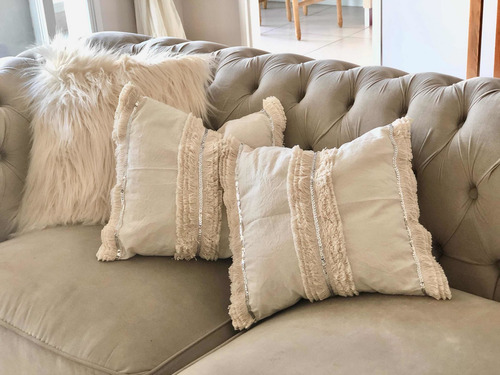 Almohadon Cloe Boho Flecos Lentejuelas Pack X 2 Unid