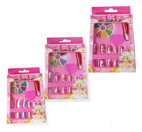 Set Infantil Para Uñas + Lima + Decoraciónes 