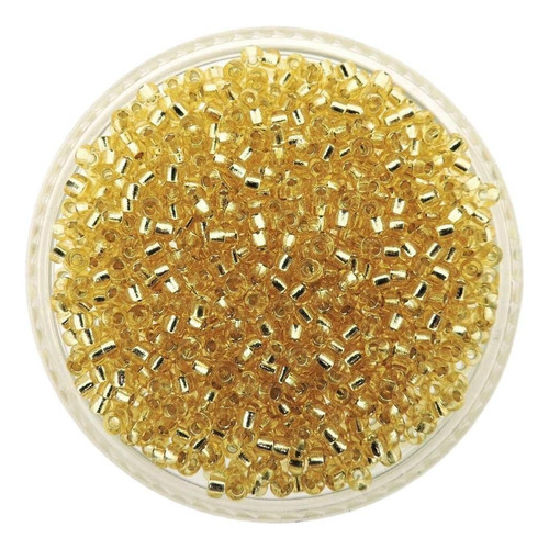 Round Seed Bead Size 8/0 22g-tube Silverlined Lt Gold