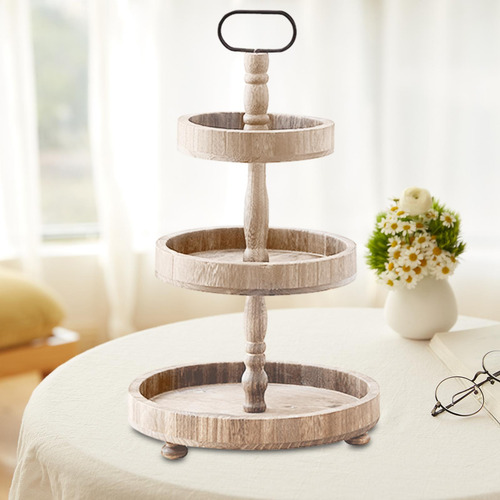 Soporte De Madera Para Pasteles, Torres Redondas Para