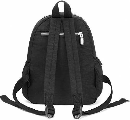 Mini Mochilas De Nailon Para Mujer Casual Y Ligera-negro