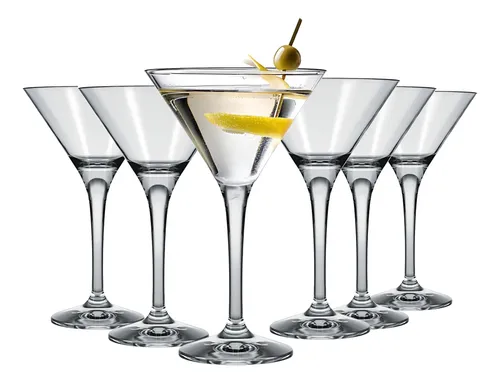 comprar Set 6 Piezas Copas Martini Coctel Margarita Vidrio 250 Ml 