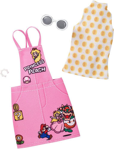 Ropa Para Barbie - Jumper Rosa Tipo Mezclilla Super Mario