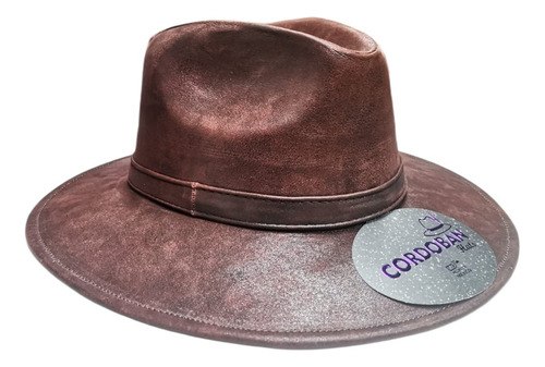 Sombrero Piel Original Indiana Fedora Ajustable Cuero Fino