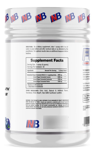 Nutritionbizz Bcaa En Polvo, 0.18 oz De Aminoacidos Bcaa, Be