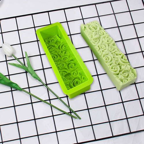 Molde De Silicona Con Flores Rosas, Molde Para Hacer Jabón H