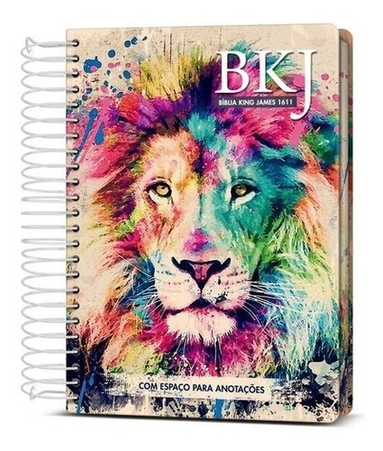 Bíblia Anote King James 1611 Espiral Lion Colors Bkj