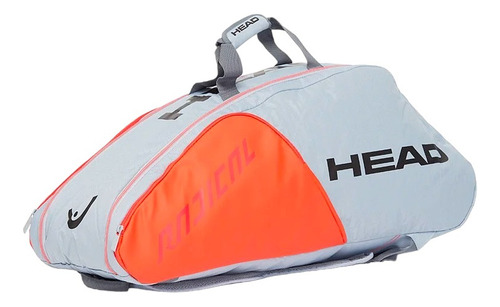 Raquetero Tenis Head Radical X9 Supercombi Bolso Mochila Color Grey-orange