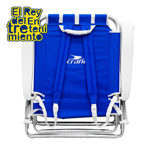 Imagen 2 de 10 de Pack 3 Silla Playa Reposera Aluminio 5 Posiciones - El Rey
