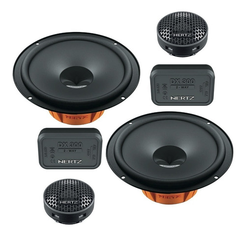 Kit Alto Falante 2 Vias Hertz Dsk165.3 6 Pol 160 Watts Rms Cor Preto