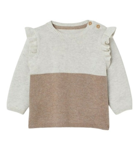 Sweater Fino H&m. Beige Y Camel. Talle 4/6 Meses