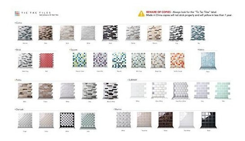 Paneles Tic Tac Tiles Peel And Stick Autoadhesivo Extraíbl