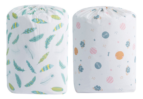 Colcha Estampada, Contenedor De Almacenamiento, Bolsillo Con