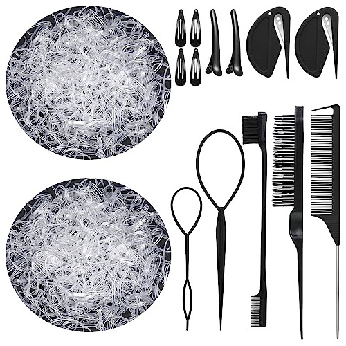 Auroray 2000 Pcs Mini Bandas De Pelo Elástico N8bm0