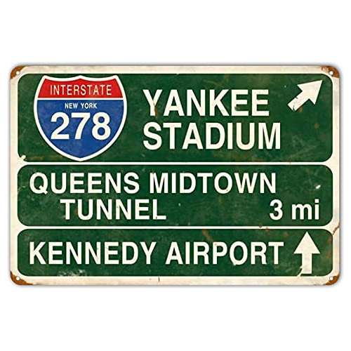 Letrero De Lata Metálica Retro Yankee Stadium Queens M...