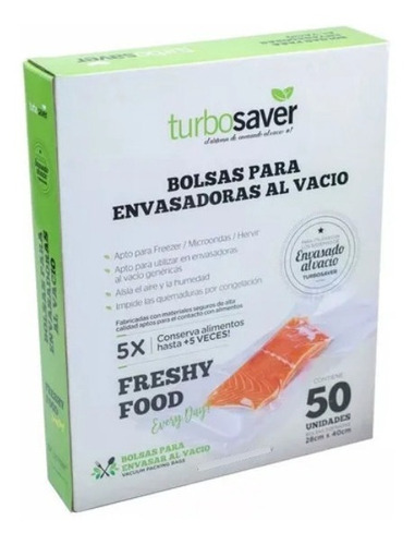 Bolsas P/ Envasadora Al Vacio Turbosaver 28x40 Cm 50 Uni