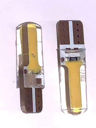 Lampara T10 -12v Cobx2 Gel Led Ambar  Amarilla Tuning X2 T45