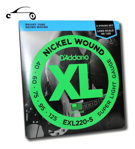 Cuerda Exl220-5 040 Daddario para contrabajo de 5 cuerdas