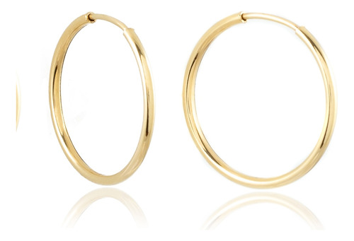 Aros De Oro 18k Cubanos 12mm Ranaragculi008