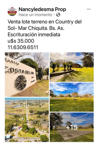 Permuta Venta Lote De Terreno Mar Chiquita Mar Del Plata Country Costa Del Sol