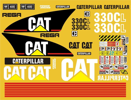 Calcomanías Para Excavadora 330cl Opción 1