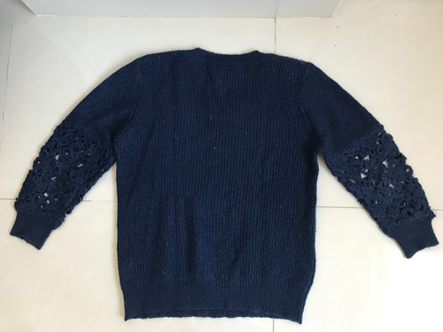 Sweater Pullover Azul Mujer Talle S Nre Casual