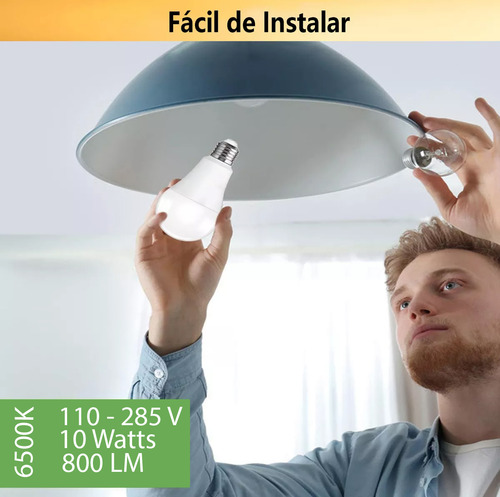 10 Pack Foco Led 10w Para Socket Estandar Multivoltaje Hee