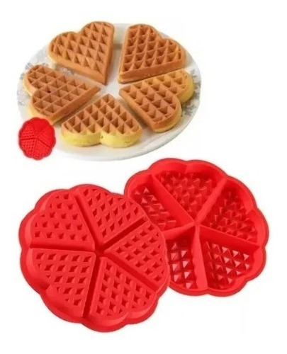 Molde De Silicona Corazón Wafflera Waffle Ideal Repostería 