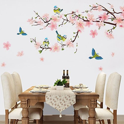 Vinilos Pared Wopeite Calcomanía De Pared Floral Autoadhesi