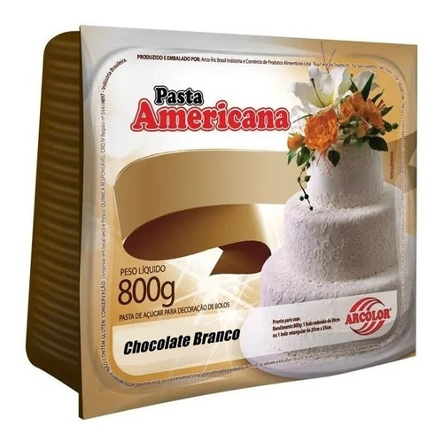 Pasta Americana Chocolate Branco 800g Arcolor 