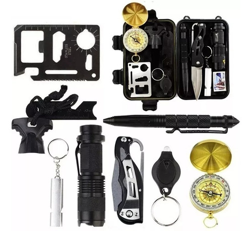 Lámpara Acampar Navaja Brújula Xto Kit De Supervivencia