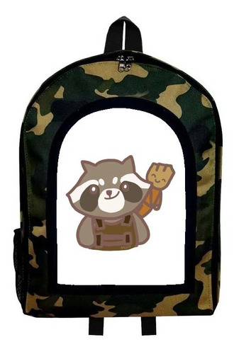 Mochila Camuflada Rocket Racoon Nueva Colección Modelo 23