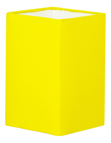 Cúpula Quadrada De Abajur Tecido Amarelo 12x20cm