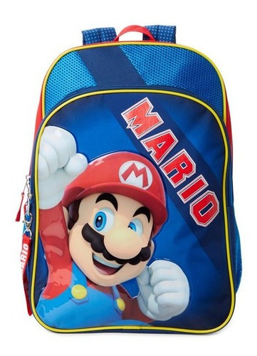 Mochila Super Mario P/ Niños 43 Cm Alto C/ Porta Laptop *sk