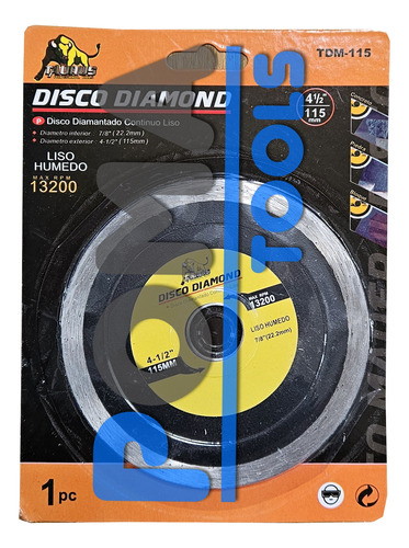 Disco Corte Diamantado Laser Ø115mm Continuo Porcelanato Rn